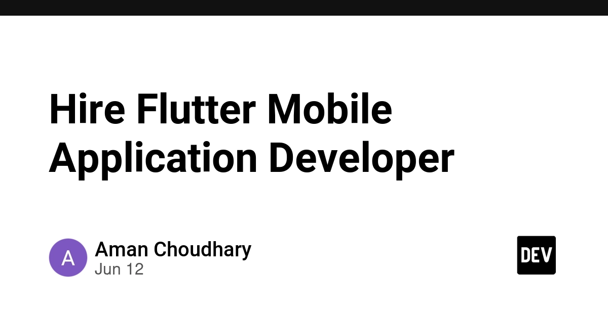 Hire Flutter Mobile Application Developer