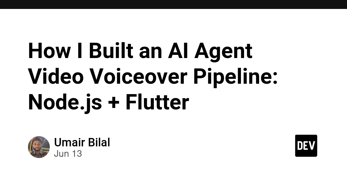How I Built an AI Agent Video Voiceover Pipeline: Node.js + Flutter
