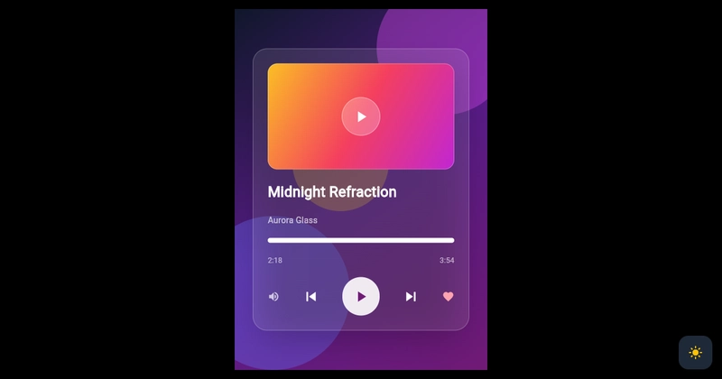 Liquid Glass music player