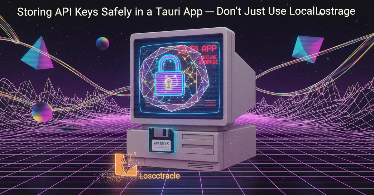 Storing API Keys Safely in a Tauri App — Don't Just Use LocalStorage