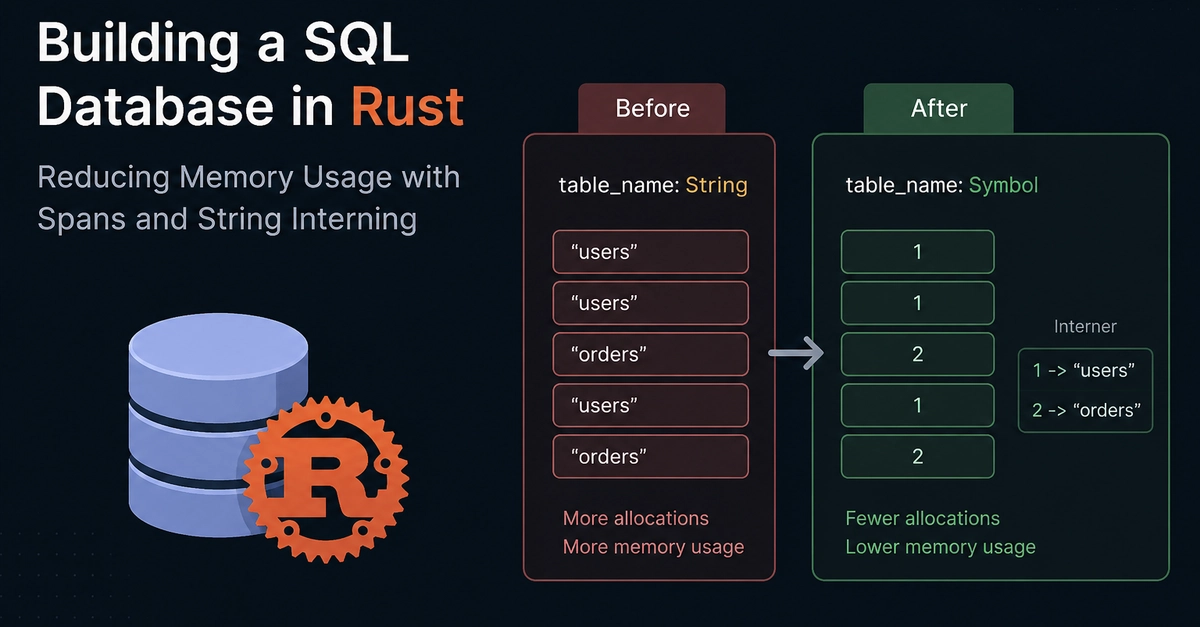 Building a SQL Database in Rust: Reducing Memory Usage with Spans and String Interning