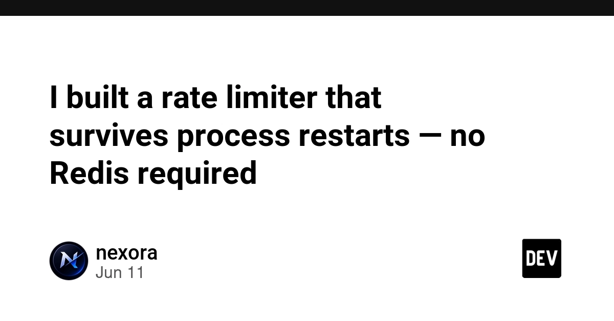 I built a rate limiter that survives process restarts — no Redis required