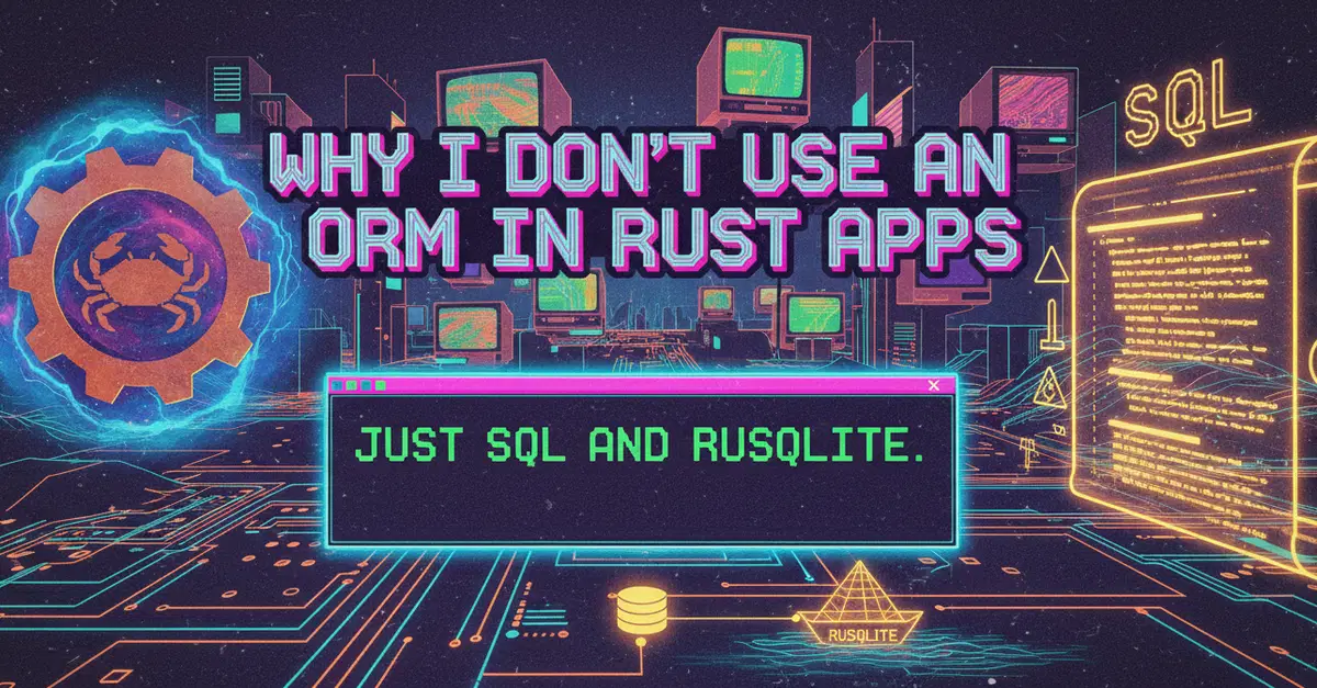 Why I Don't Use an ORM in My Rust Apps — Just SQL and rusqlite