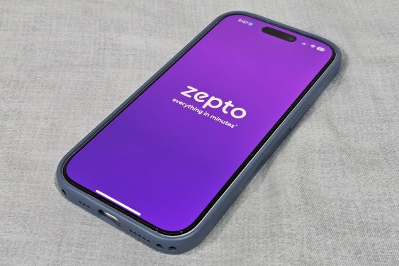 Zepto logo on smartphone